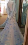 Colorful Polyester 3D flower embroidered Lace fabric for women garments