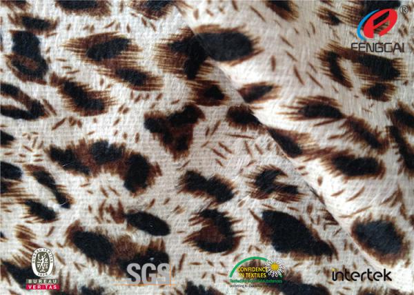 100% Polyester Velvet Fabric / Animal Printed Faux Velvet Fabric All Colour