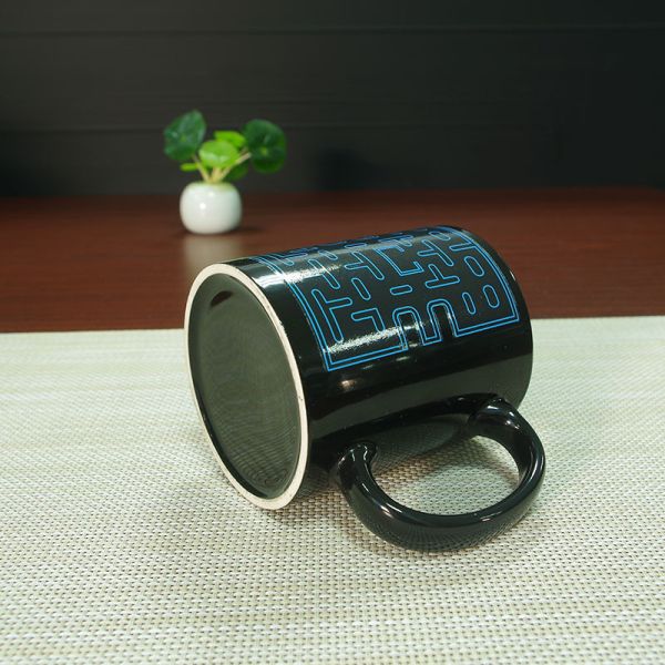 Black Pacman Color Changing Mug 11oz Ceramic Mug For Children