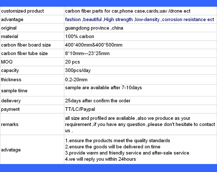 Light Weight And High Strength 3K Carbon Fiber Laminated Sheet/Board/Plate
