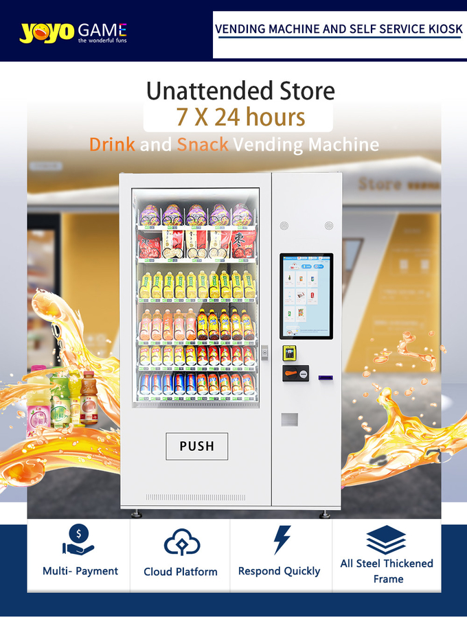 Automatic Machine 21.5 Inches Screen Combo Distributeur Automatique Vending Machine With Credit Card Payment