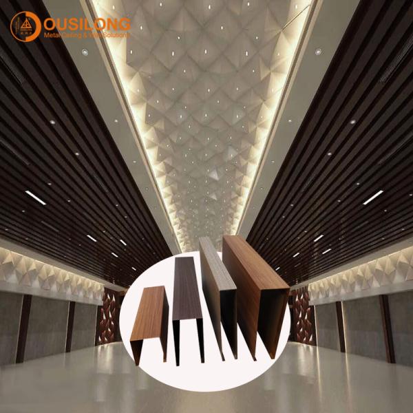 Aluminium Suspended Metal False Plank Strip , Professional Factory For Aluminum