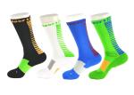 Spandex / Elastane Green Athletic Basketball Socks With Anti - Bacterial / Anti