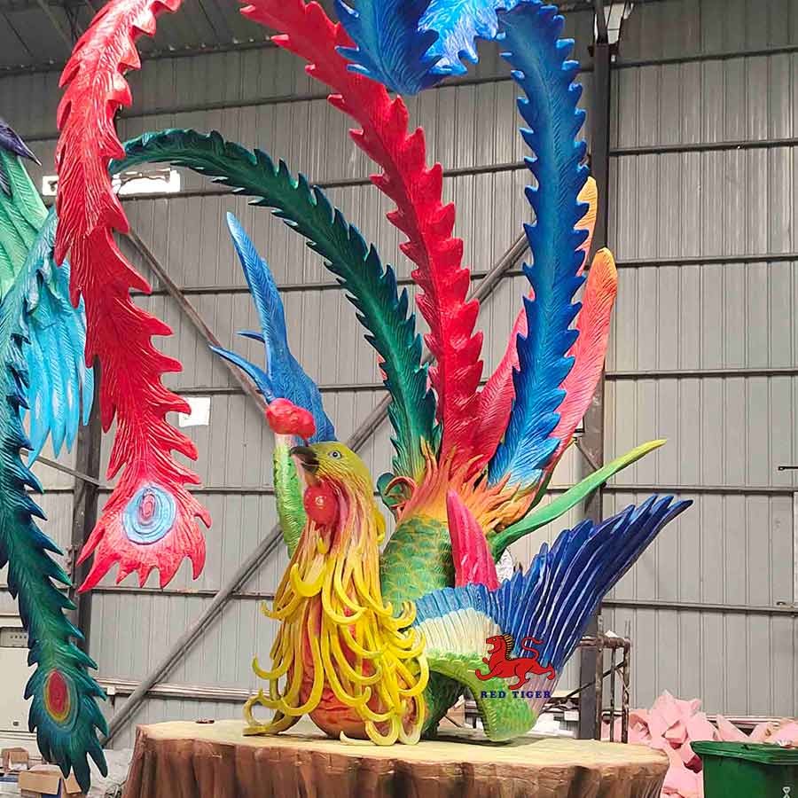 Weather Proof Realistic Animatronic Animals Chinese Mythical Animal Phoenix