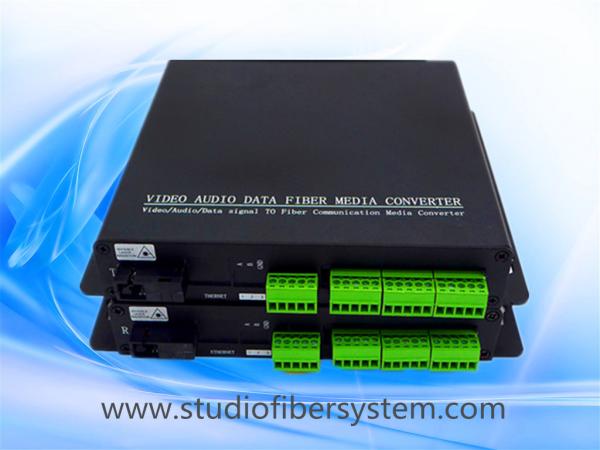 4CH BIDI balanced audio fiber transmitters and receivers with Phoenix connectors