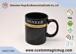 China Black Glazed Stoneware Custom Magic Mug Heat Reactive Unique on sale