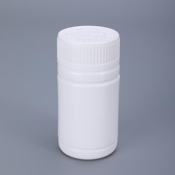 White HDPE 112ml Round Pill Bottle With Childproof Lid Capsule Tablet Storage