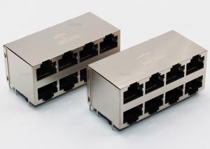 Wholesale 2 x 4 RJ45 Multiple Port Connectors , 90 Degree Side Entry Connector RJ45 Female from china suppliers