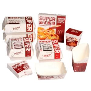 Wholesale Card Paper Takeaway Food Containers , Paper Burger Box Recycled Materials from china suppliers