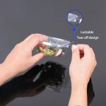Disposable PET RPET 5oz Plastic Sauce Container Clear Hinged Tamper Proof