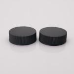 Hot Sale 33 MM Black Frosted plastic Screw Cap with Ribbed Side
