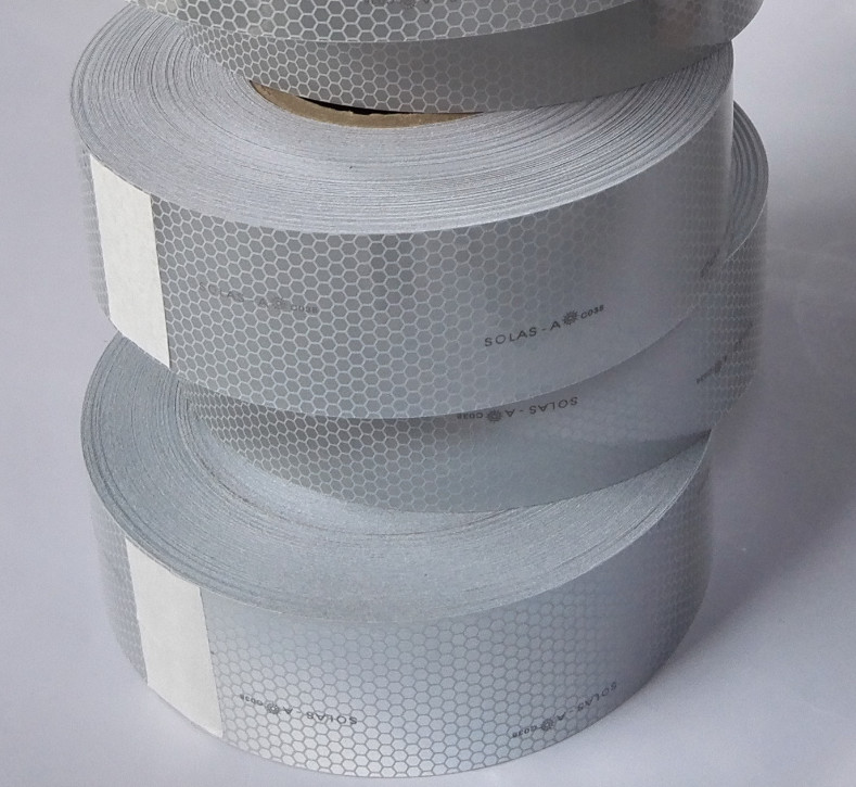Strong Adhesive PVC / PET Solas Reflective Tape For Life Buoy