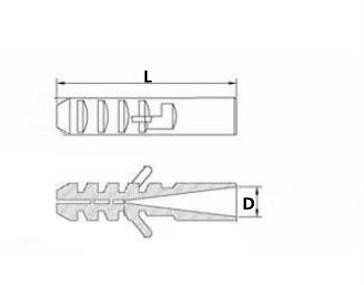 PP PE Plastic Wall Plug Screw Expand Nails Anchor M6x30mm
