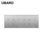 228*86mm Eu Standard 10A Tuya Smart Switch 12 Gangs Tempered Glass Panel Light