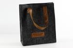 Reusable Felt Tote Bag With Leather Shoulder Strap carry shopping bag​