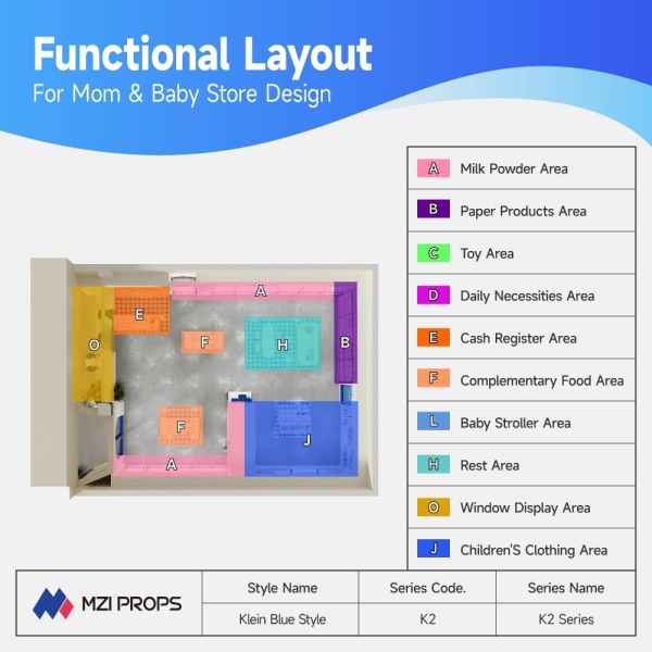 10-KLYLS Maternity And Baby Shop Display With Klein Blue Style