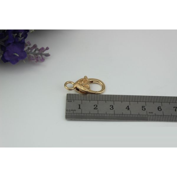 Gold zinc alloy bag hardware mini 5 mm lanyard snap hook suitable for metal chains