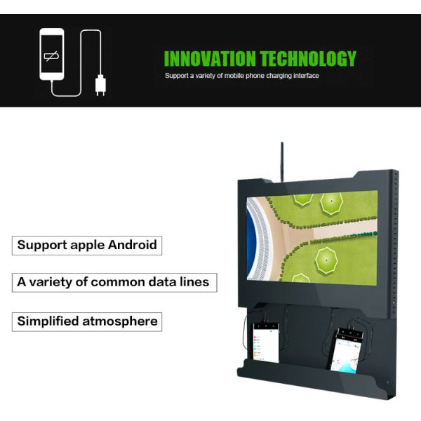 Wifi 5G Wall Mount LCD Screen Mobile Phone Charging Station 15.6 Inch 1366*768