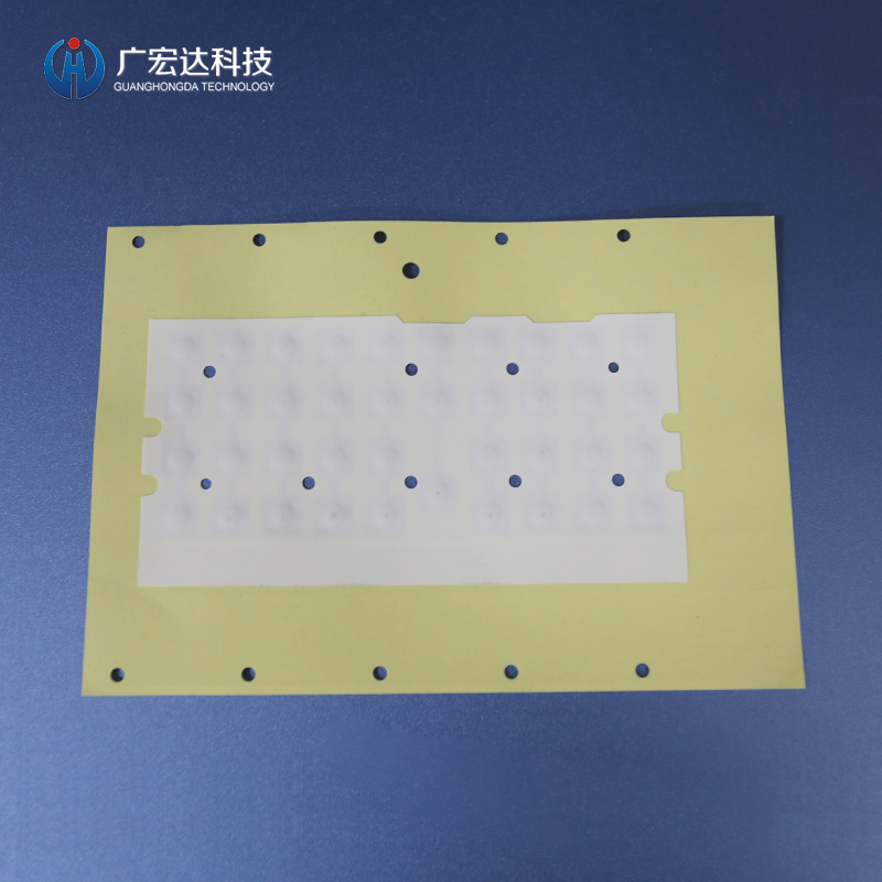 Yellow PET Customerized Silicon Metal Dome Array For Bank Facilities Keys