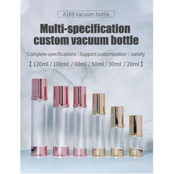 Round Shape Airless Cosmetic Pump Bottle 20ml 30ml 50ml 100ml Plastic Luxury Lotion Bottle