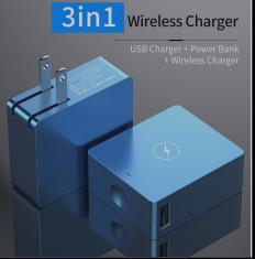 Wholesale 3 In 1 Power Bank Wireless Phone Charger 4500mAh Capacity PC Material 5V 2A from china suppliers