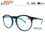 Fashionable Circle frame Reading glasses, made of plastic , suitable for men and