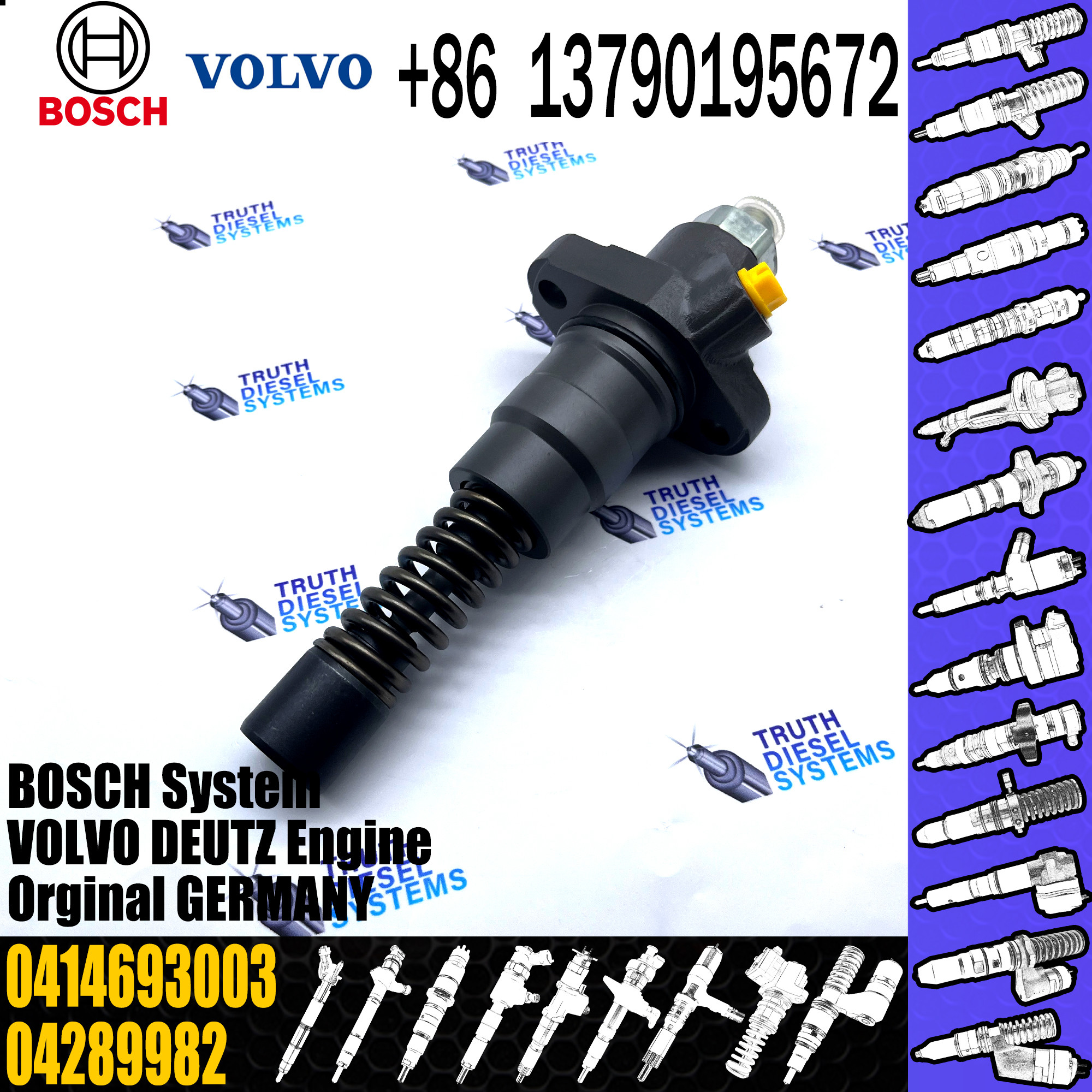 BOSCH injetor 0414693003 04289982 Diesel fuel Unit pump assembly 0414693003 04289982 for VOL engine