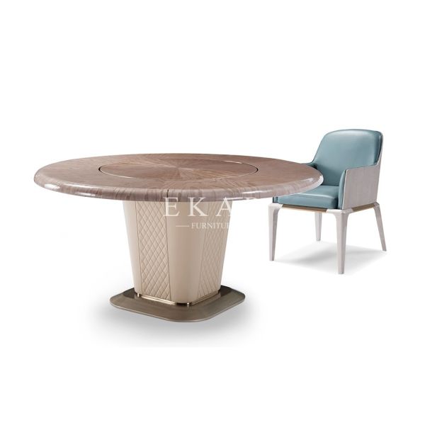 Metal Base Round Modern Luxury Dining Table W009D1R
