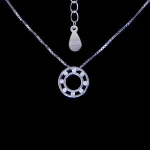 Wholesale Real 925 Silver Cubic Zirconia Necklace Round Shape With Minimalist Style Rhinestone from china suppliers
