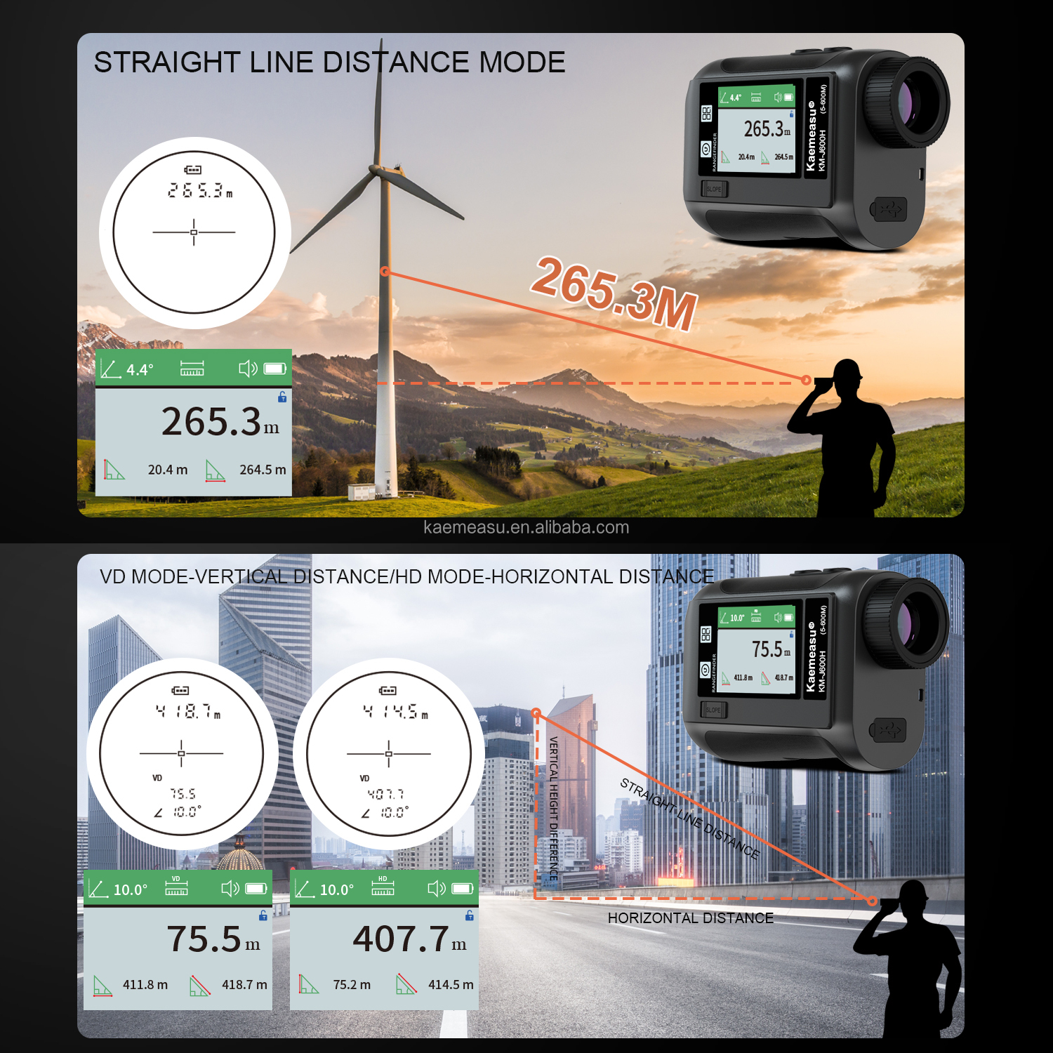 1500m Range Finder Monocular Telescope Hunting Rangefinder Golf Distance Meter Laser Distance Meter Golf Rangefinders