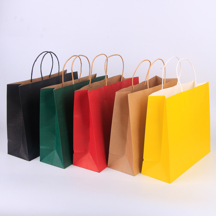 Kraft Handheld Shopping Paper Bags Glossy Brown Paper Shopping Bag