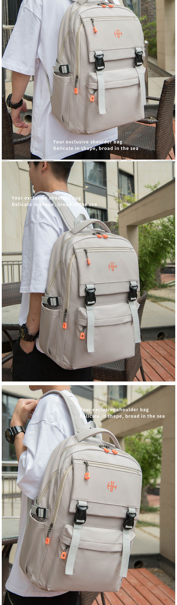 Unisex Laptop Backpacks For Business Travel USB Charging Customizable Pattern