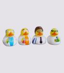 Decorated Rubber Ducks Eco Friendly PVC , Sports Themed Rubber Duck Squeaky Toy