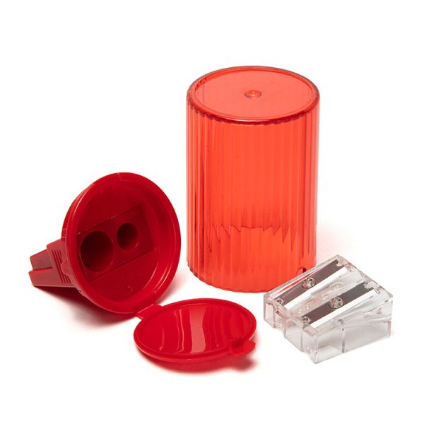 Multi Color 2 Holes Office Pencil Sharpener Transparent