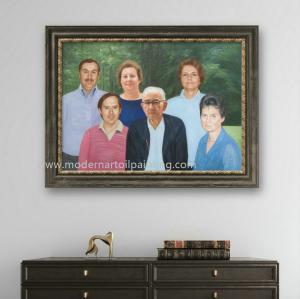 Wholesale Family Custom Oil Painting Portraits ​For Side View Cabinet Decoration from china suppliers