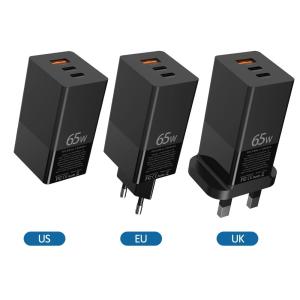 Wholesale QC4.0 PD3.0 GaN Fast Charger USB C 3 Port 65W For IPhone 12 Pro Max Macbook from china suppliers