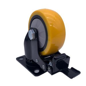 Wholesale 5'' Safety Dual Locking Caster Wheels Polyurethane Tread from china suppliers