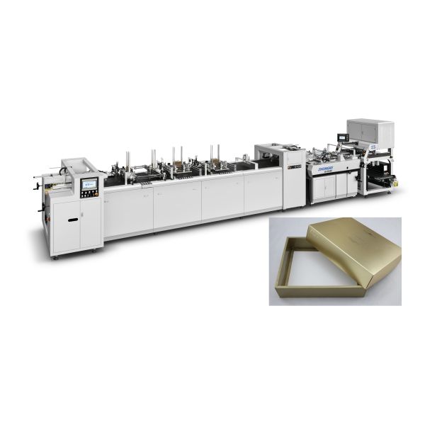 Silent Rigid Box Wrapping Machine / Coloured Automated Box Folding Machine