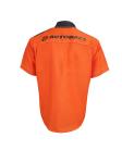 195GSM 65% Polyester 35% Cotton T Shirt For Men Color Orange Contrast Black