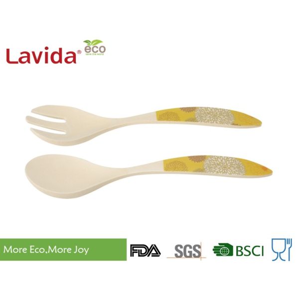 Heat Resistant Bamboo Salad Bowl Set Non - Odor Easy Cleaning Unbreakable Matt Finish