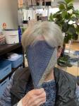 3x5 mono topper with gray color for old lady 100% human hair women topper for