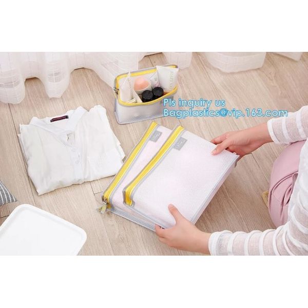 cosmetic mesh zipper bag for promotional gifts and cosmetics, Nylon Mesh Makeup Cosmetic Bag Clear Mesh Make up Cosmetic