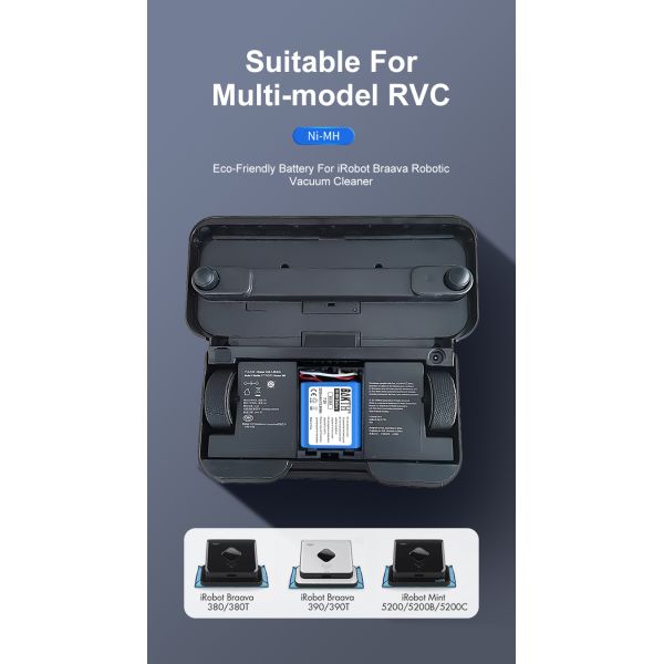 7.2V 2200mAh Rechargeable Ni Mh Battery Pack BV380 For IRobot Braava