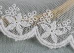 Scalloped Embroidered Nylon Mesh Lace Trims Cotton Tulle Floral Lace Trim Custom