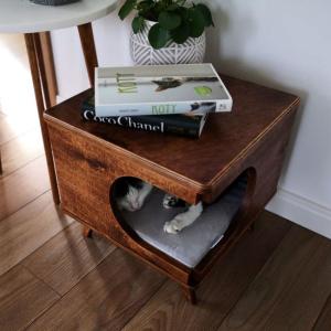 Wholesale 39cmx40x40cm Wood Pet Furniture Cozy Wooden Cat House Indoor Rustical Box from china suppliers