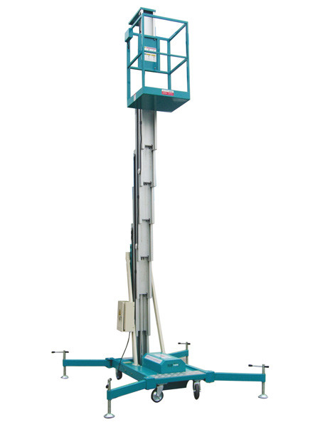 Manual Pushing Aerial Work Platform Single Mast 10m Manlift 130Kg Loading Capacity
