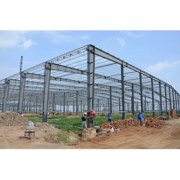 Waterproof Prefabricated Metal Construction Buildings H Section Column Steel Structure