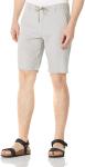 Breathable Mens Casual Summer Shorts Grey Zipper Closure Low Rise Linen Shorts