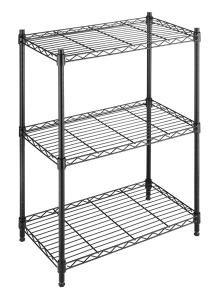 Wholesale 3 Tier Home Storage Organizer Black Home Wire Shelving Unit On Wheels Adjustable from china suppliers