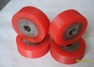 Wholesale Oil Resistant Industrial Red PU Polyurethane Coating Rollers Wheels / Polyurethane Wheels from china suppliers